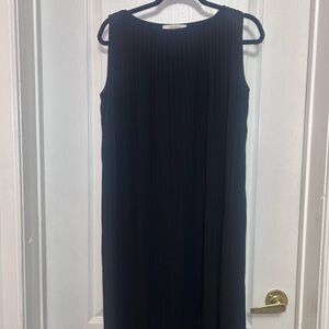 MaxMara Black Pleated Midi Dress